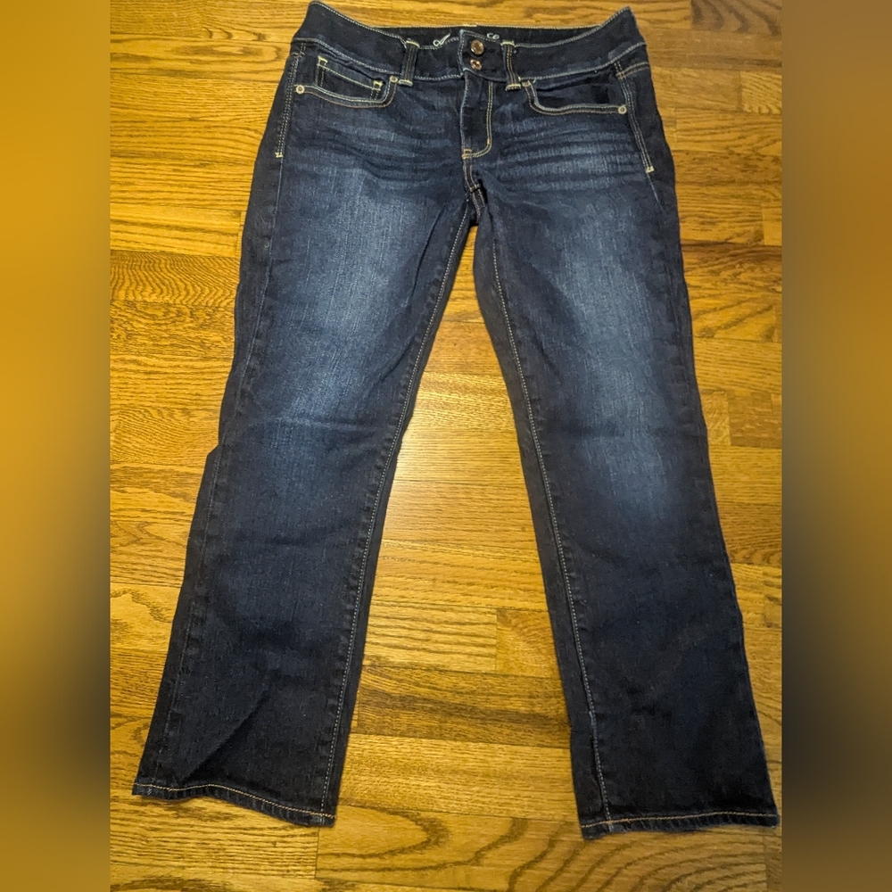 American Eagle Artist Jeans Size 6 Dark Wash Cropped Ankle Boyfriend Jeans
